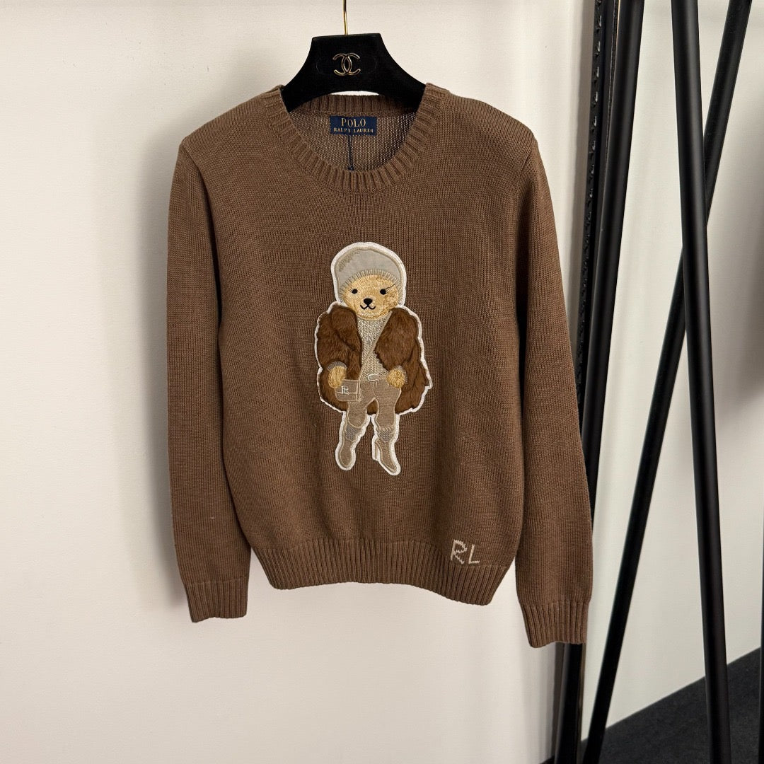 RALPH LAUREN 25S PULLOVER SWEATER WITH BEAR EMBROIDERY 257