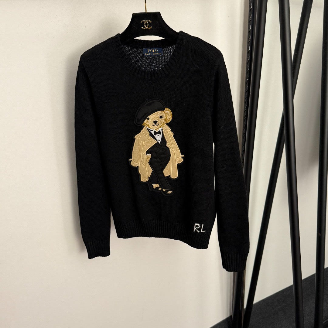 RALPH LAUREN 25S PULLOVER SWEATER WITH BEAR EMBROIDERY 258