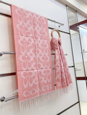 CLASSIC MONOGRAM LOGO WOOL SCARF 195 CM FLAMINGO PINK 316253