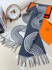 SCARF 180 CM IN SHARK GREY MIX WHITE CASHMERE