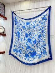 SQUARE SCARF 140 CM IN MAYA BLUE CASHMERE 398257