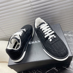 TRAINER SHOES IN BLACK WOOL FABRIC