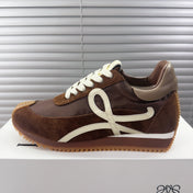 BALLET RUNNER 2.0 IN CHOCOLATE BROWN SUEDE AND LYCRA FABRIC