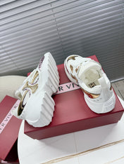 VIV' ON THE RUN SNEAKERS IN GOLD PINK PATENT CALFSKIN AND WHITE FABRIC