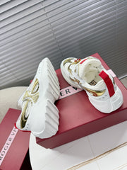 VIV' ON THE RUN SNEAKERS IN GOLD PATENT CALFSKIN AND WHITE FABRIC