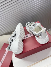 VIV' ON THE RUN SNEAKERS IN SILVER PATENT CALFSKIN AND WHITE FABRIC