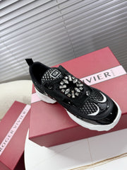 VIV' ON THE RUN SNEAKERS IN BLACK PATENT CALFSKIN AND FABRIC