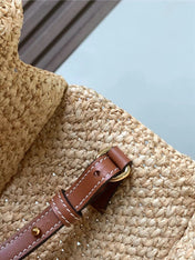 LOEWE 25S WE FONT TOTE BAG 24 IN NATURAL RAFFIA FIBER