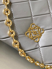 LOEWE 25S PUFFER GOYA BAG 23 IN LIGHT GRAY NAPPA LAMBSKIN