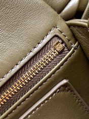 LOEWE 25S PUFFER GOYA BAG 23 IN KHAKI GREEN NAPPA LAMBSKIN