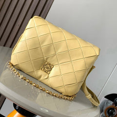 LOEWE 25S PUFFER GOYA BAG 23 IN LIGHT YELLOW NAPPA LAMBSKIN
