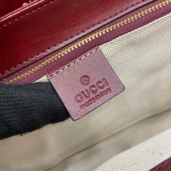 HORSEBIT 1955 SHOULDER BAG 25 IN WINE RED LAMBSKIN GOLD HARDWARE