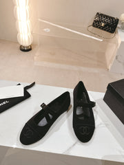 mary jane flat black corduroy