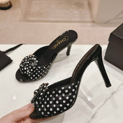 Double C New Camellia High Heel Black/White Caro