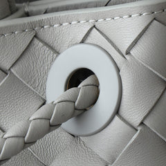 BV SMALL ANDIAMO 25CM GREY LAMBSKIN