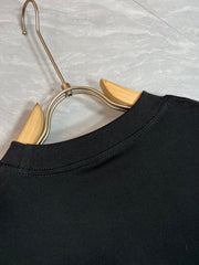 LV T-SHIRT IN BLACK PURE COTTON COLORFUL LOGO 238924