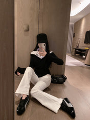 MIUMIU TWO-PIECE COLLARED KNIT SET STYLE 446