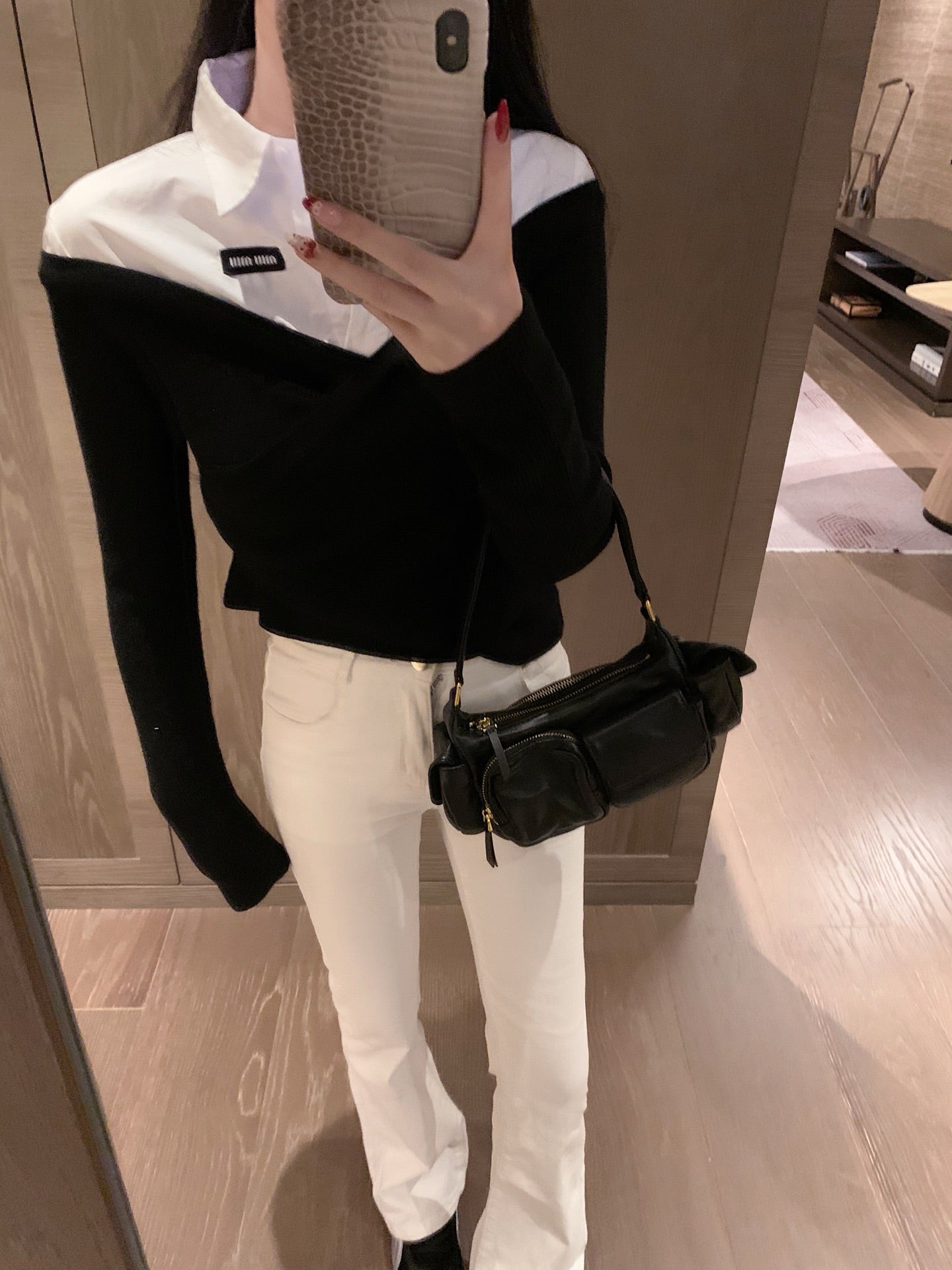 MIUMIU TWO-PIECE COLLARED KNIT SET STYLE 446