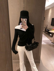 MIUMIU TWO-PIECE COLLARED KNIT SET STYLE 446