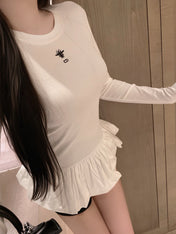 DIOR 25S LONG-SLEEVE PEPLUM T-SHIRT STYLE 185