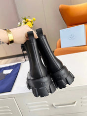 PRA MONOLITH BRUSHED BOOTIES 55 BLACK CALFSKIN
