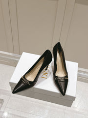 MY DD 25S POINTED TOE PUMP 50MM IN BLACK CALFSKIN