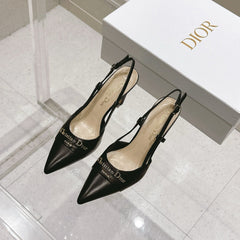 MY DD 25S SLINGBACK PUMP 50MM IN BLACK CALFSKIN