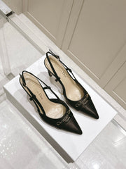 MY DD 25S SLINGBACK PUMP 50MM IN BLACK CALFSKIN