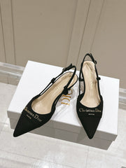 MY DD 25S SLINGBACK PUMP 50MM IN BLACK FABRIC
