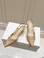 MY DD 25S SLINGBACK PUMP 50MM IN BEIGE GLOSSY CALFSKIN