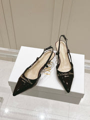 MY DD 25S SLINGBACK PUMP 50MM IN BURGUNDY RED GLOSSY CALFSKIN