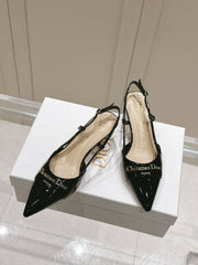 MY DD 25S SLINGBACK PUMP 50MM IN BLACK GLOSSY CALFSKIN