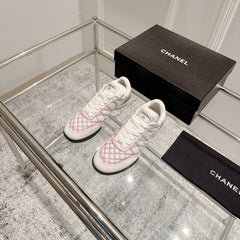 CASUAL SNEAKER IN WHITE AND PURPLE CALFSKIN