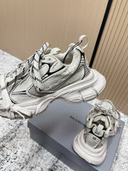 BALENCIAGA 25S 3XL SNEAKERS IN LIGHT TAUPE MIX BLACK PU LEATHER