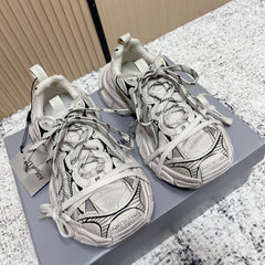 BALENCIAGA 25S 3XL SNEAKERS IN LIGHT TAUPE MIX BLACK PU LEATHER