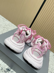 BALENCIAGA 25S 3XL SNEAKERS IN CREAM WHITE MIX PINK PU LEATHER