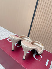 GUCCI 26S HIGH-HEEL SANDALS 85 MM IN CREAM WHITE CALFSKIN
