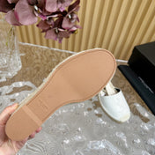SL WEDGE SANDALS WHITE CALFSKIN AND STRAW