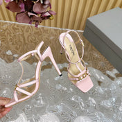 WHITNEY 10 CM SANDAL IN LIGHT PINK CALFSKIN