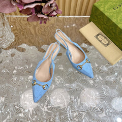 WOMEN'S HORSEBIT SLINGBACK PUMP SKY CANVAS