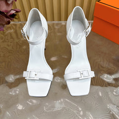 JULY SANDAL 105 MM IN WHITE CALFSKIN