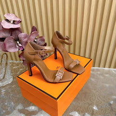 JULY SANDAL 105 MM IN BRONZE BROWN CALFSKIN