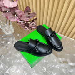 OPEN-BACK LOAFER REALISED IN BLACK SOFT CALFSKIN