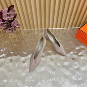 HM 25S HIGH-HEEL WEDGE SHOES 50 MM IN DUSTY BEIGE SUEDE