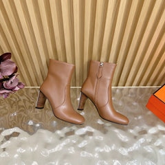 HM 25S ANKLE BOOTS 70 MM IN BROWN LAMBSKIN