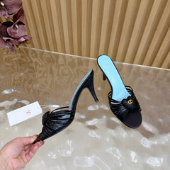 VALENTINO 25S HIGH HEELS WITH THIN STRAPS 80 MM IN BLACK LAMBSKIN