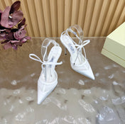 JIMMY CHOO 26S HIGH HEELS 105 MM IN WHITE MESH AND SATIN