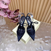 JIMMY CHOO 26S HIGH HEELS 105 MM IN BLACK MESH AND SATIN