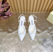 JIMMY CHOO 26S SLINGBACK HEELS 65 MM IN WHITE PATENT CALFSKIN