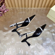 JIMMY CHOO 26S SLINGBACK HEELS 65 MM IN BLACK PATENT CALFSKIN